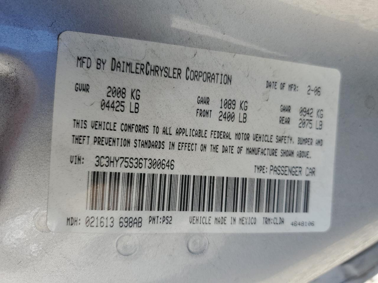 2006 CHRYSLER PT CRUISER