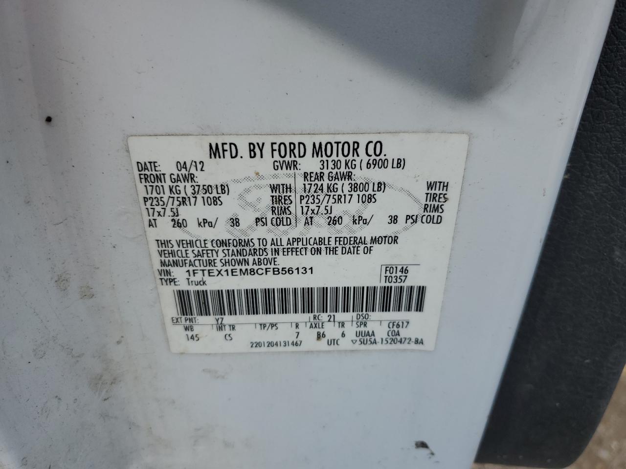 2012 FORD F-150