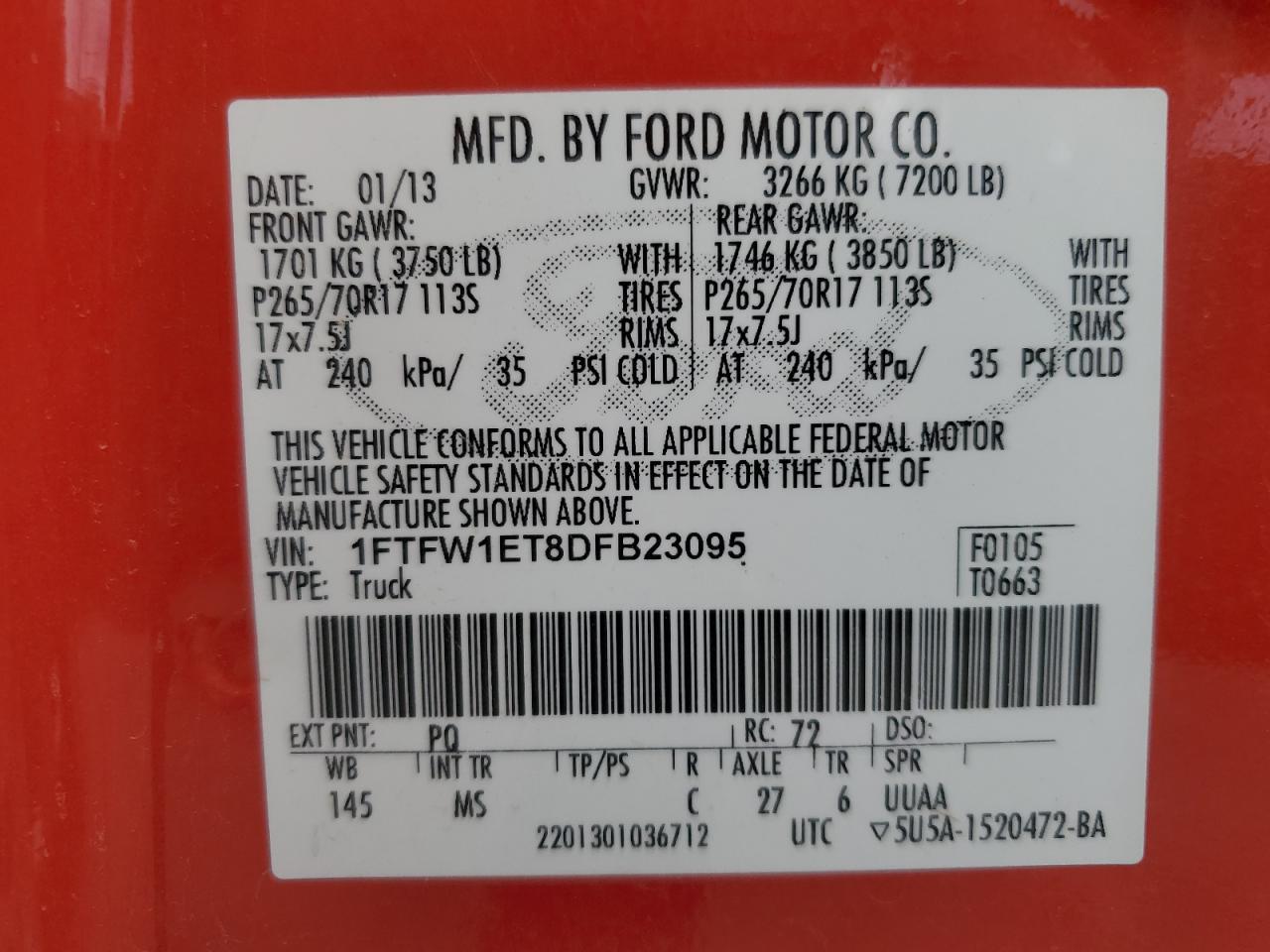 2013 FORD F-150 Lightning