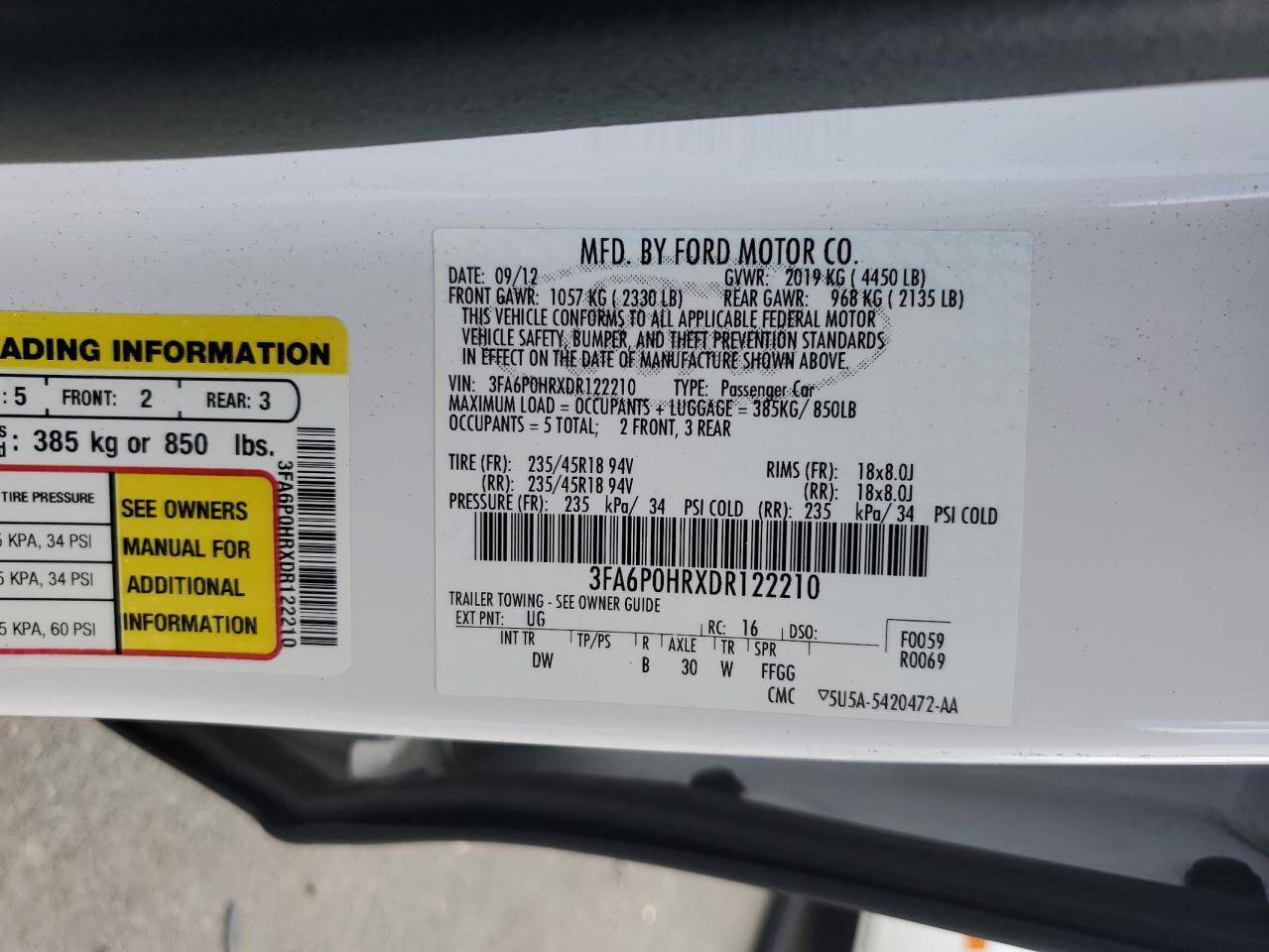 2013 FORD FUSION