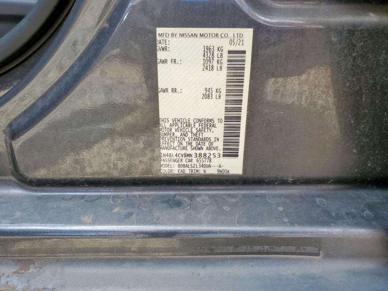 2021 NISSAN ALTIMA