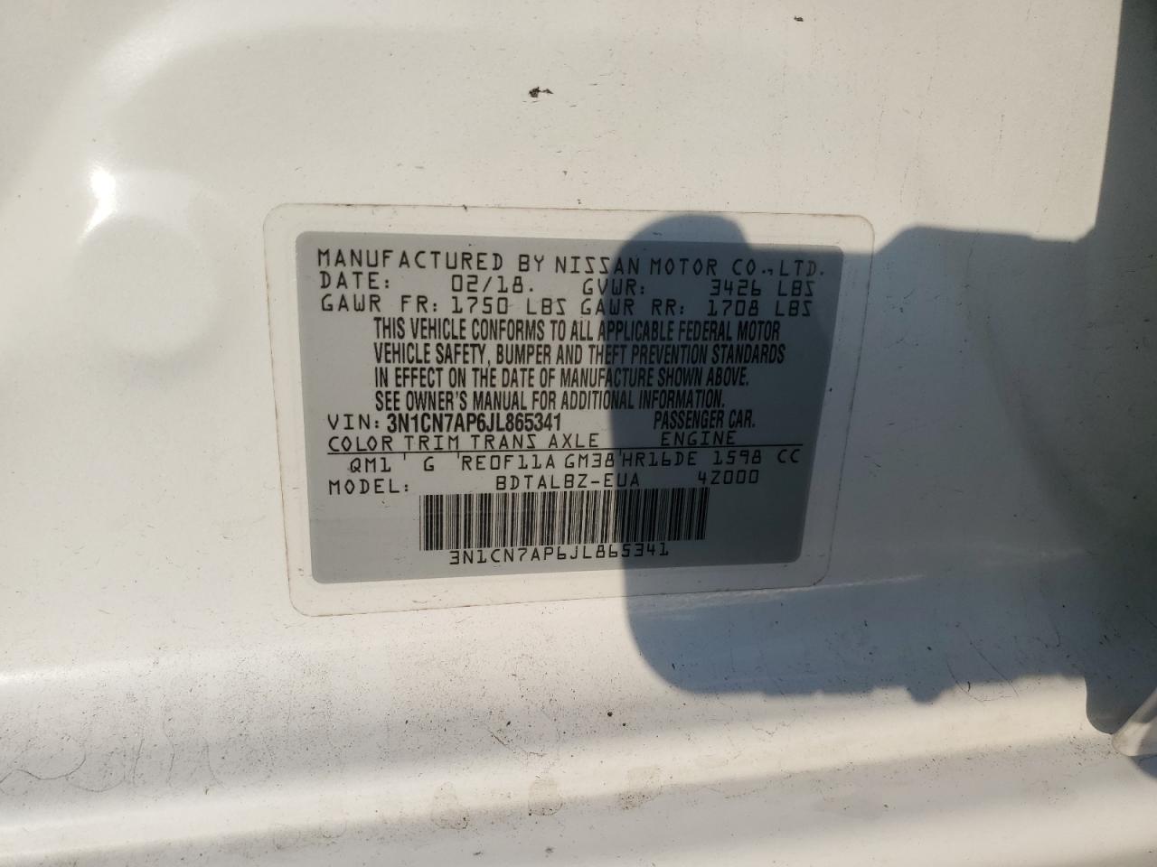2018 NISSAN VERSA