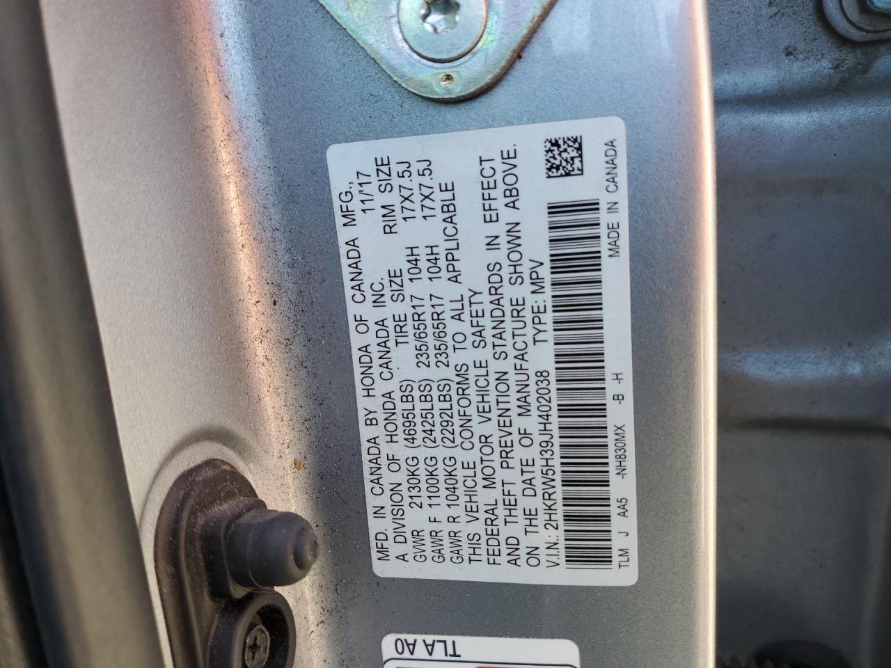 2018 HONDA CR-V