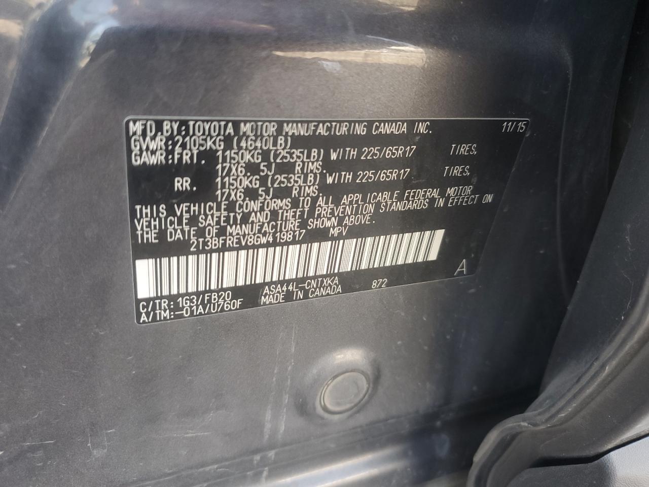 2016 TOYOTA RAV4