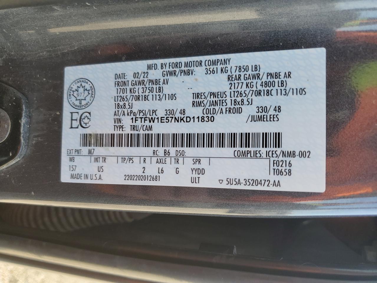 2022 FORD F-150