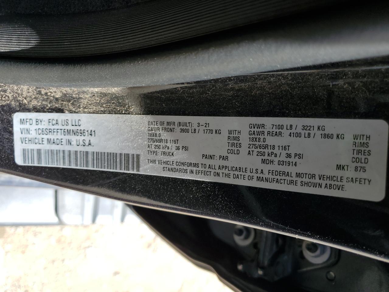 2021 RAM 1500