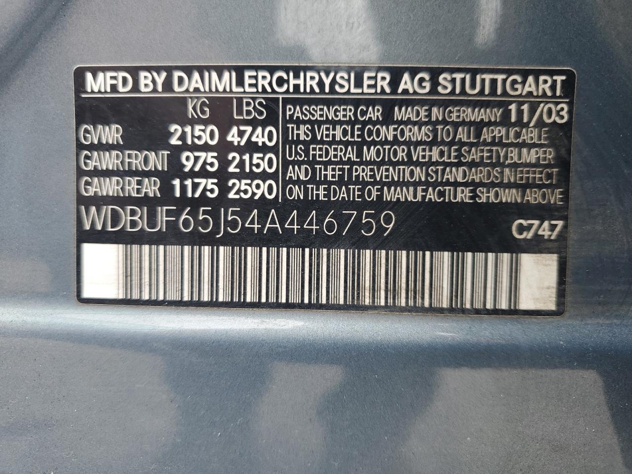 2004 MERCEDES-BENZ E-Class