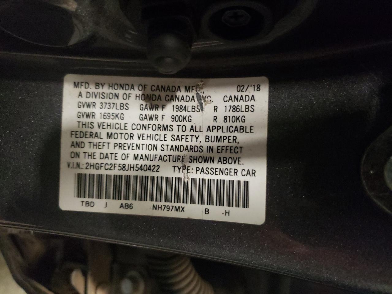 2018 HONDA CIVIC