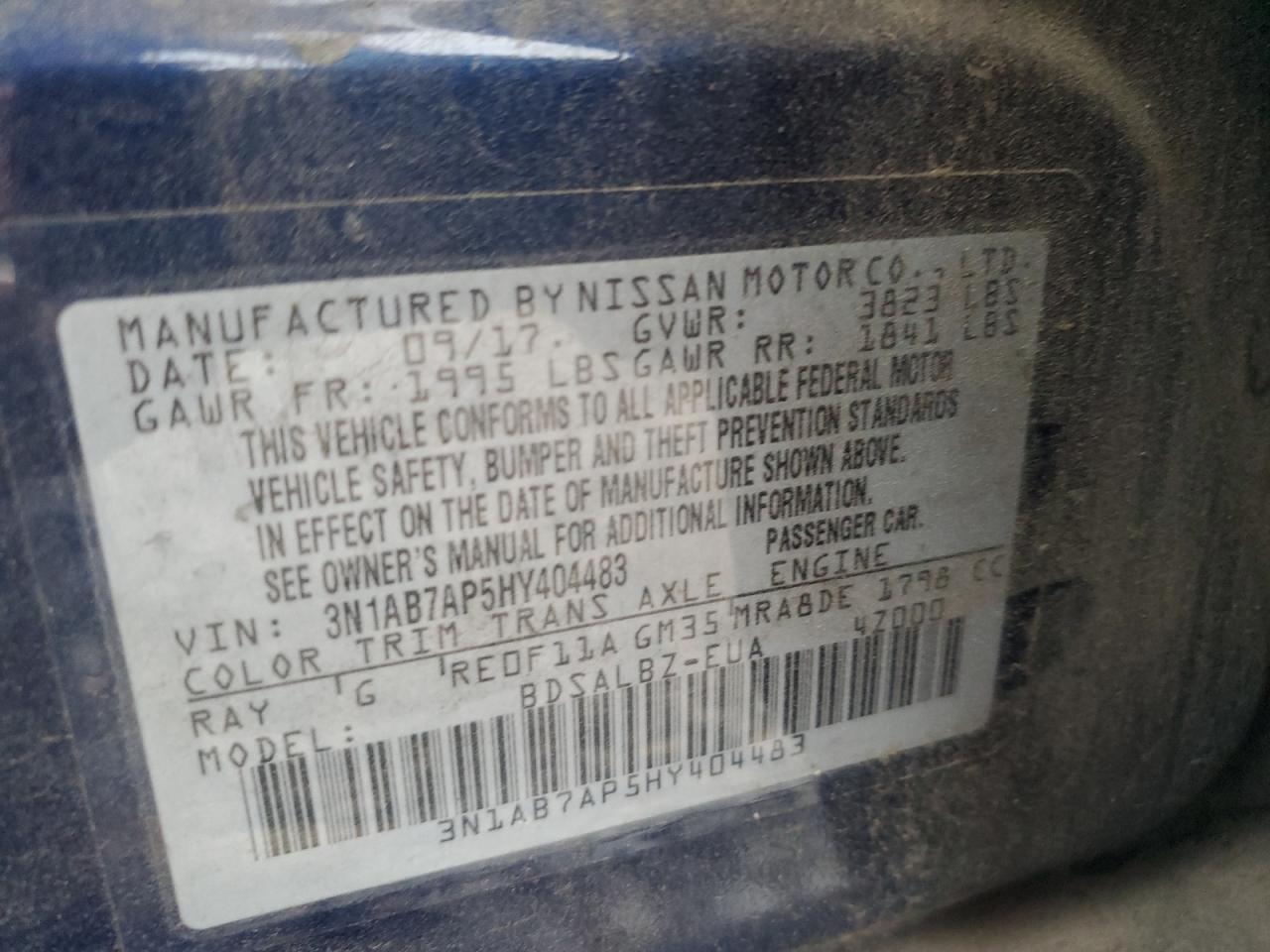 2017 NISSAN SENTRA