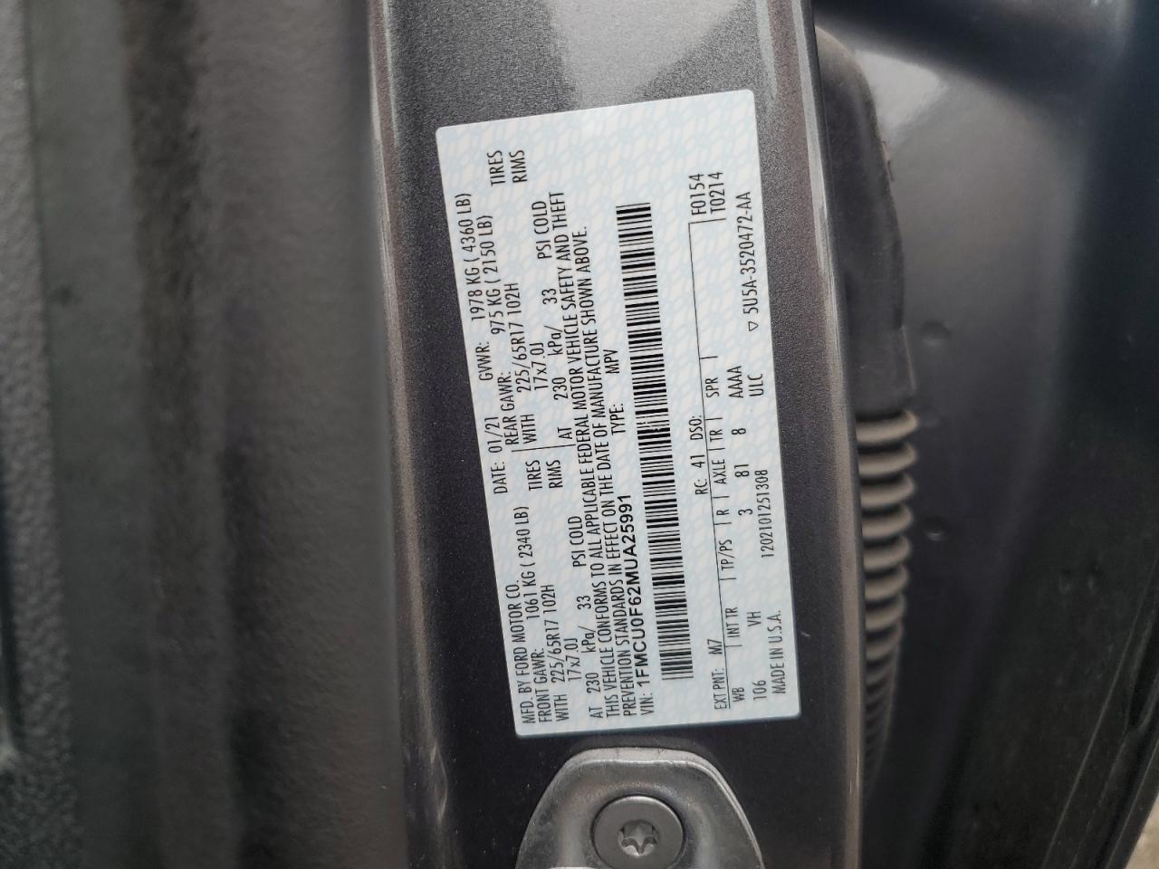 2021 FORD ESCAPE