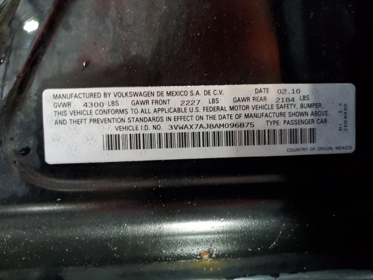 2010 VOLKSWAGEN JETTA