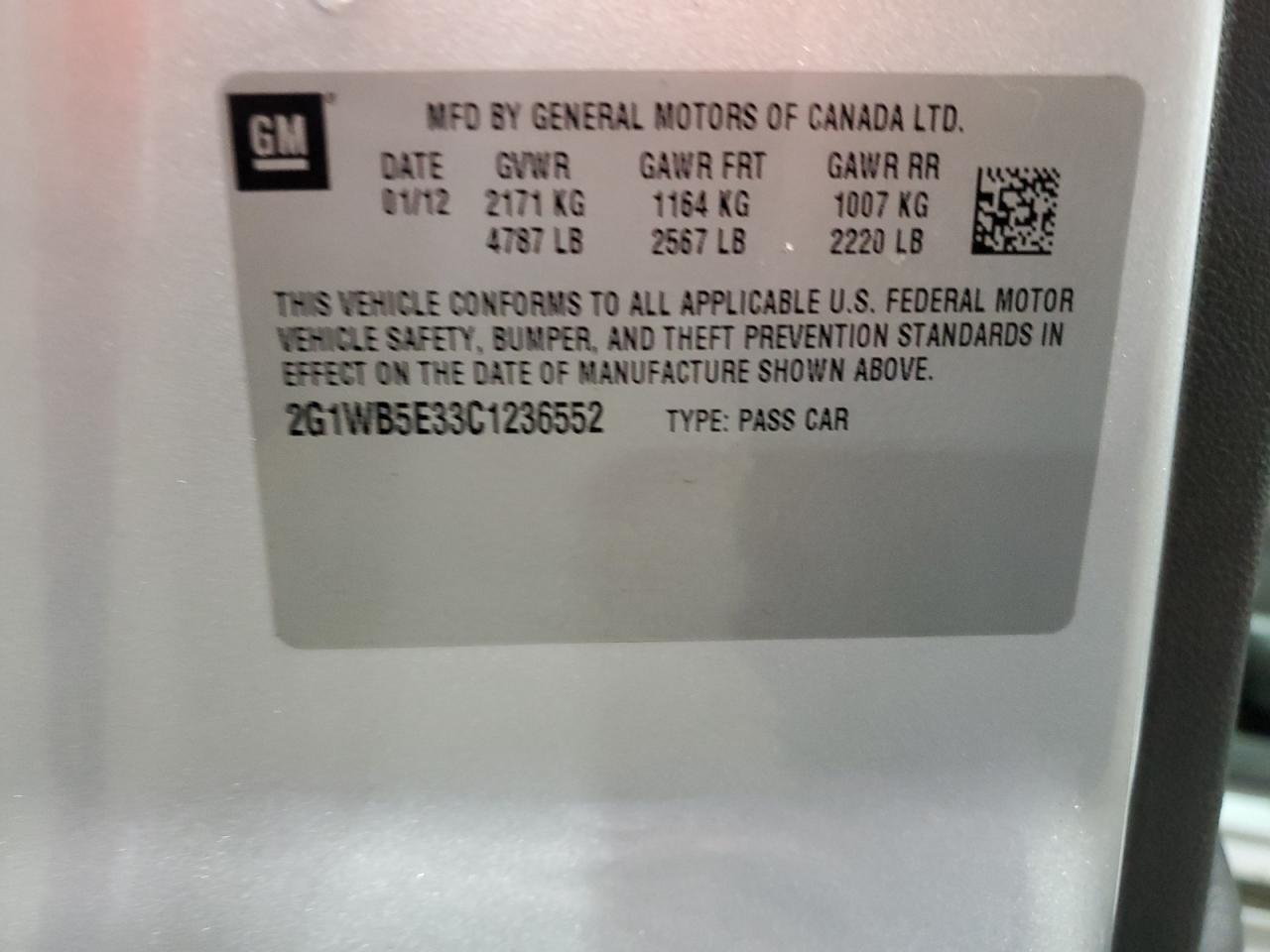 2012 CHEVROLET IMPALA