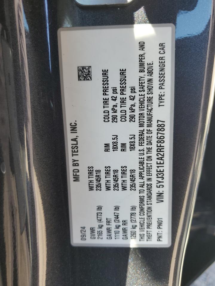 2024 TESLA MODEL 3