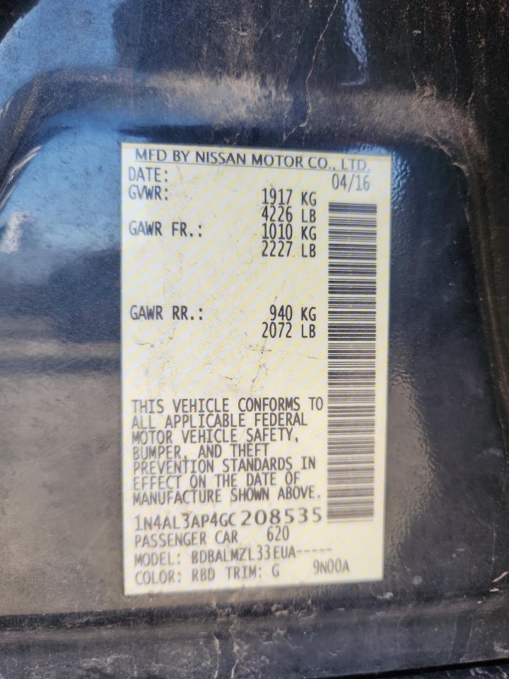 2016 NISSAN ALTIMA
