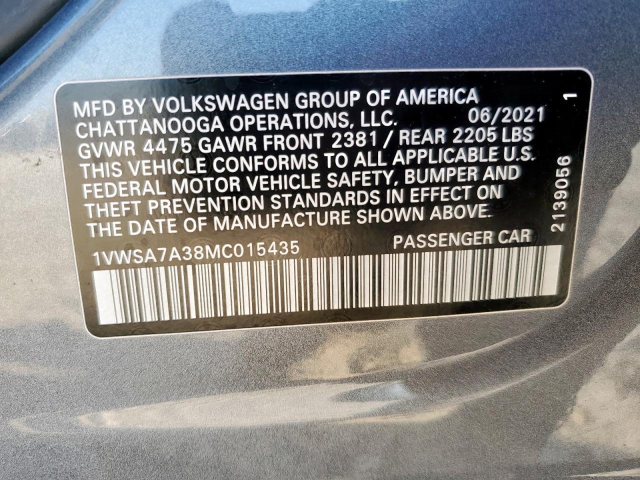2021 VOLKSWAGEN Passat