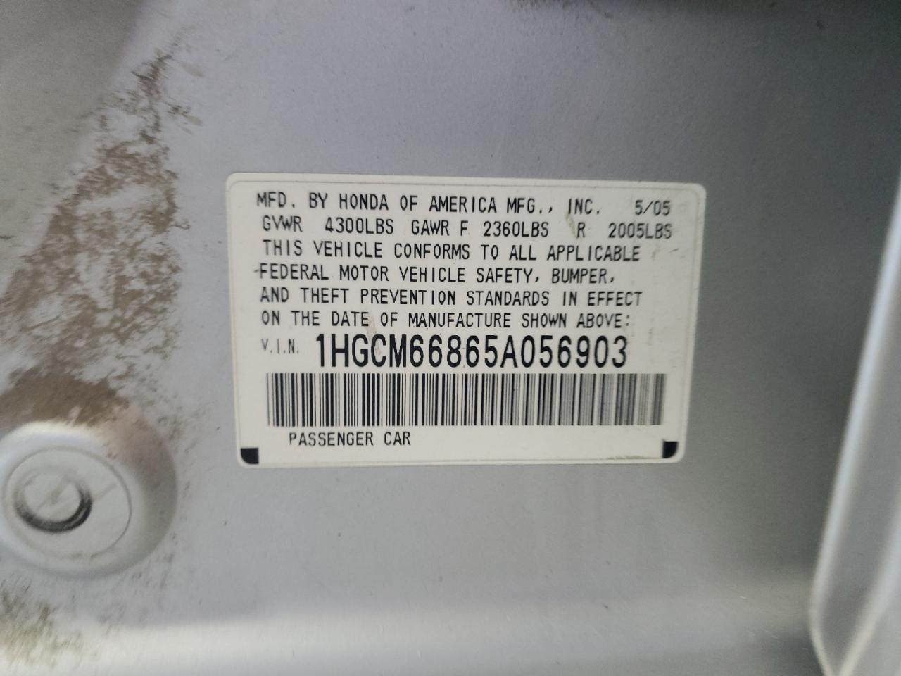 2005 HONDA ACCORD