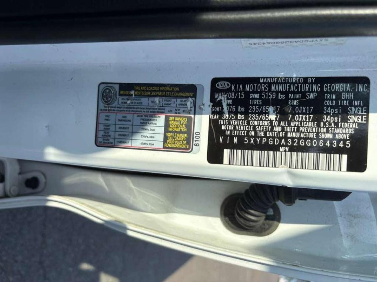 2016 KIA SORENTO