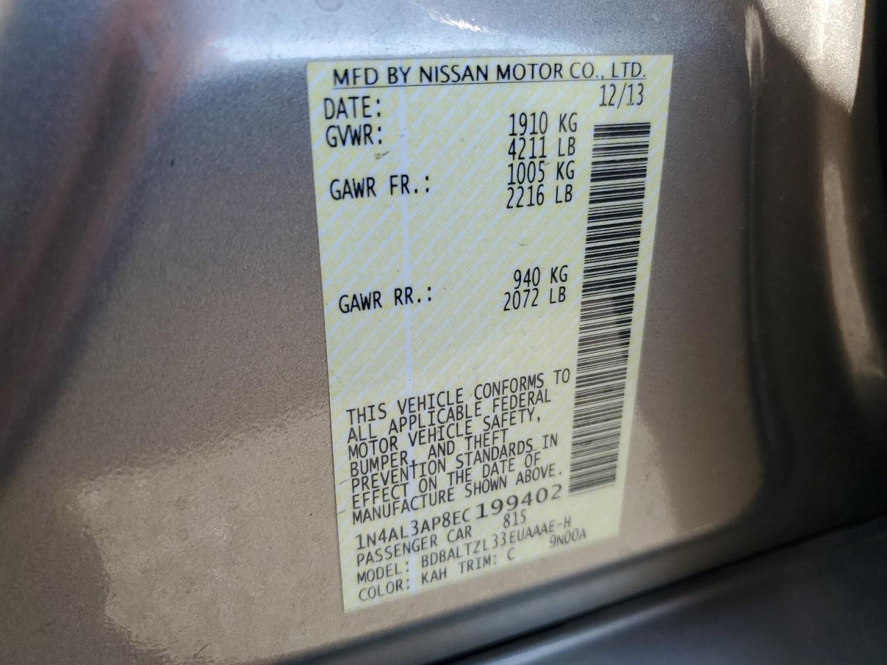 2014 NISSAN ALTIMA
