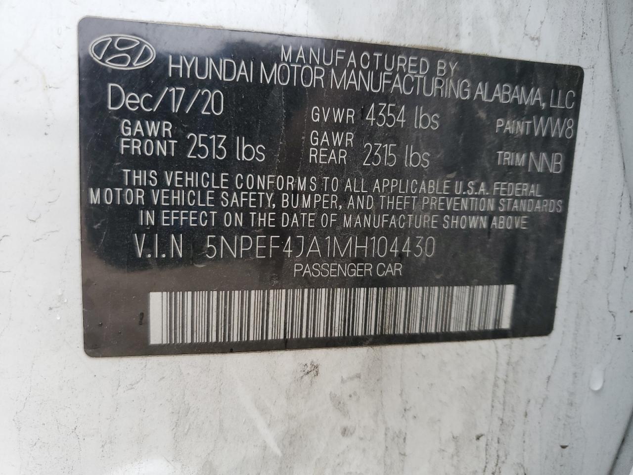 2021 HYUNDAI SONATA