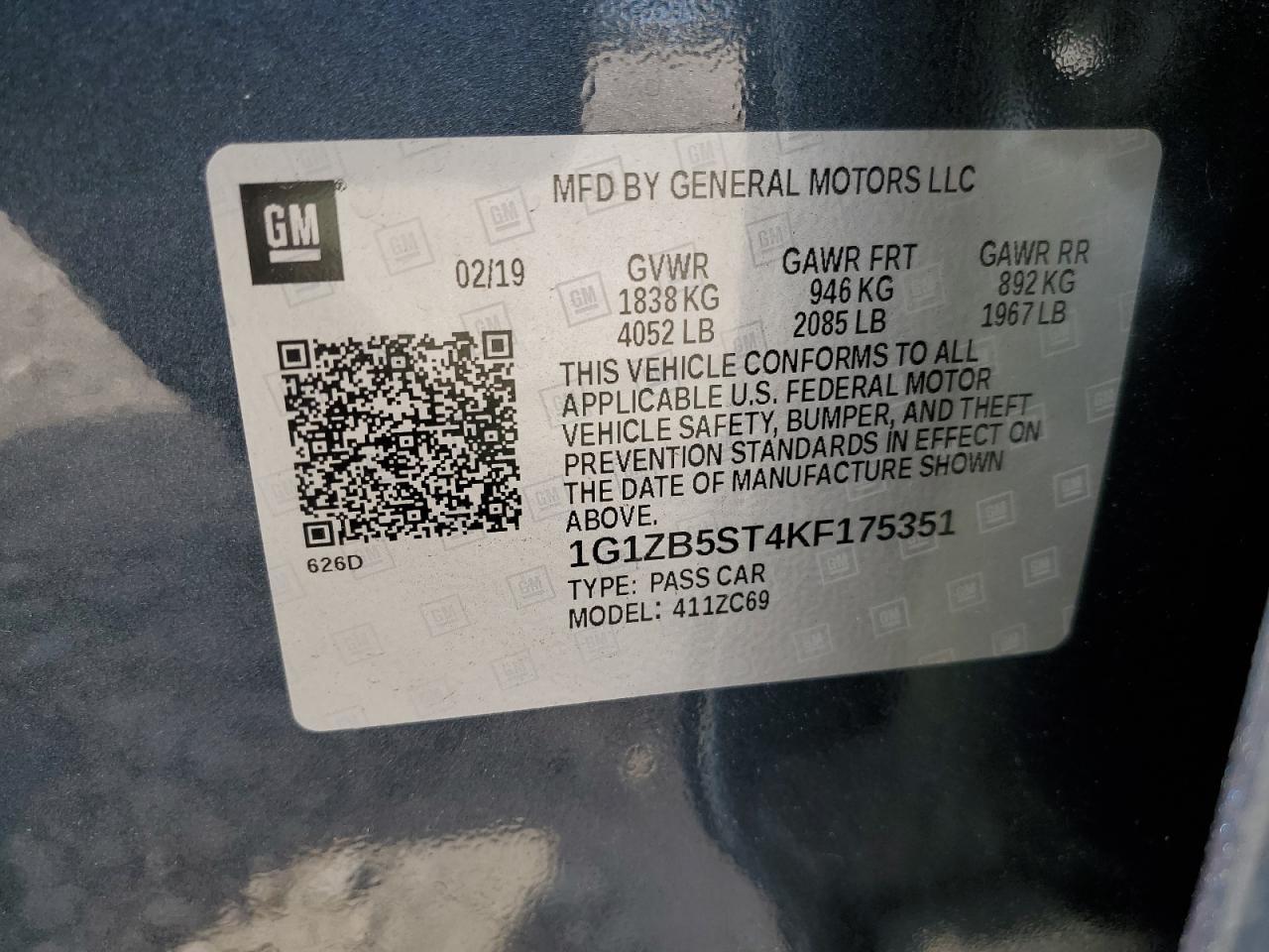2019 CHEVROLET MALIBU