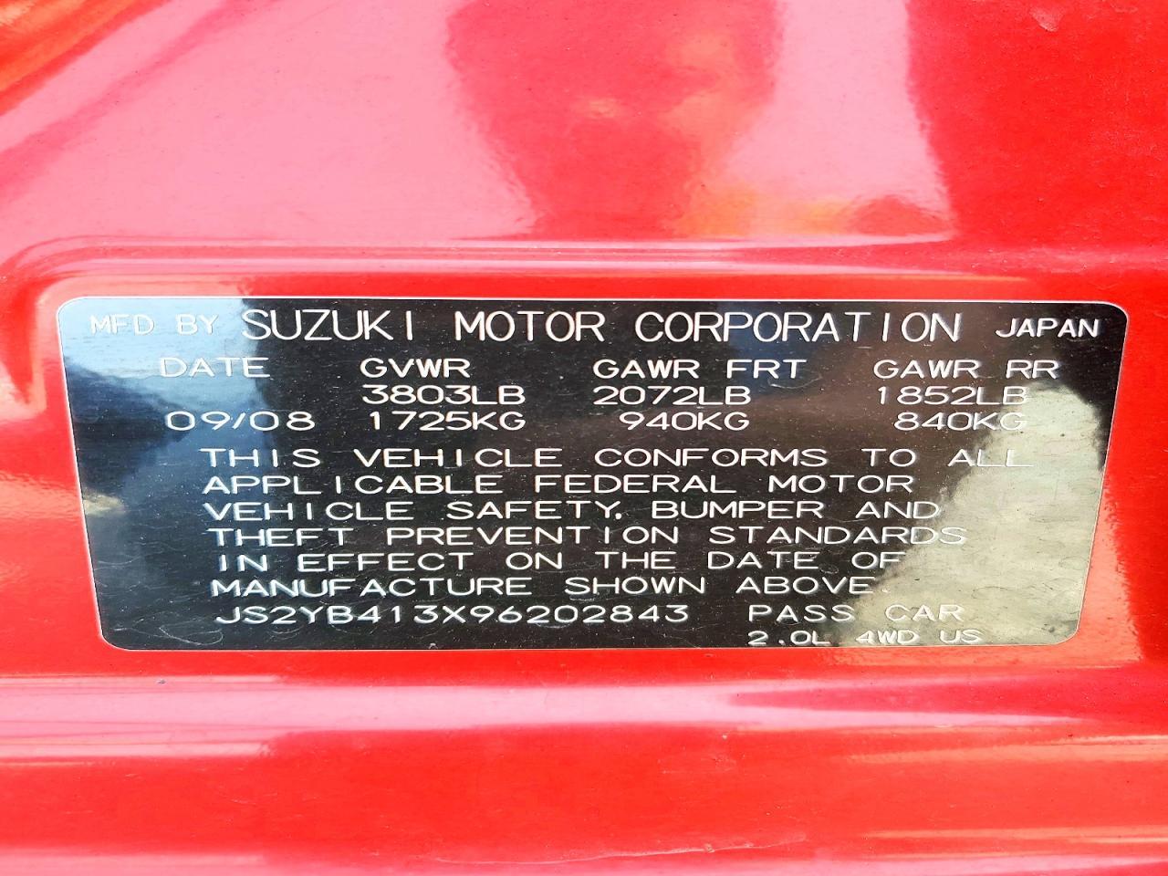 2009 SUZUKI SX4