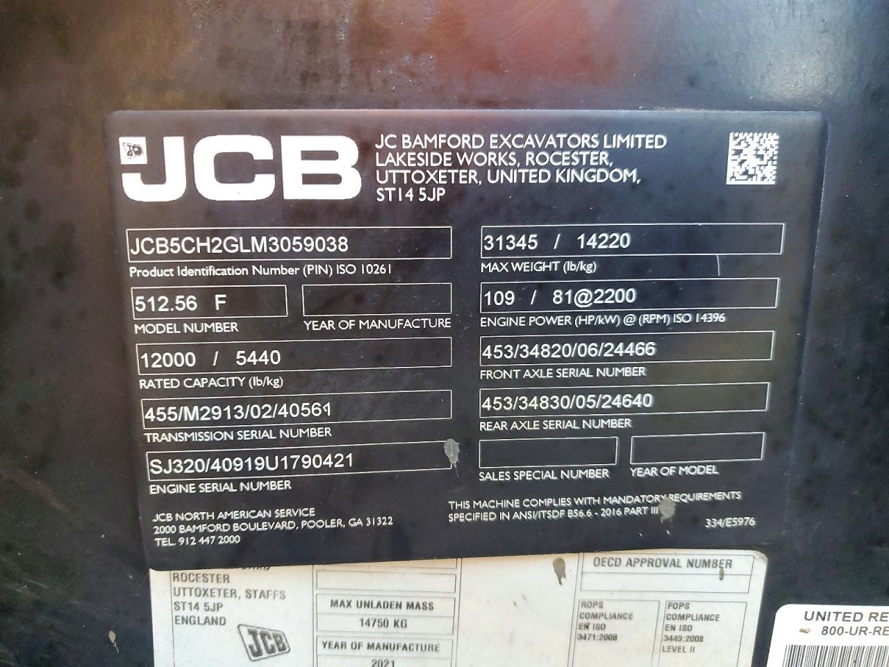 2021 Jcb Agriculture And Farm Equipment