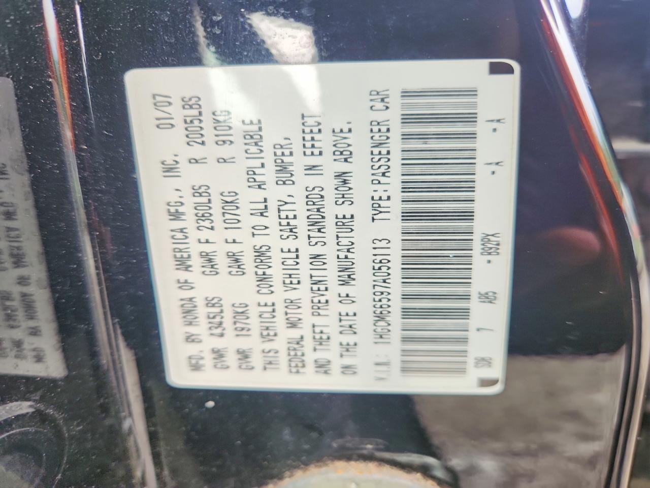 2007 HONDA ACCORD