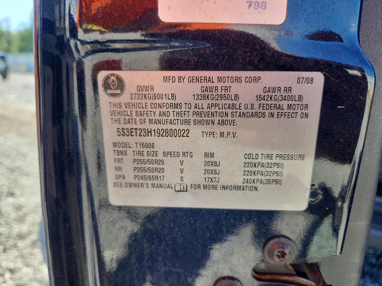 2009 SAAB 9-7x