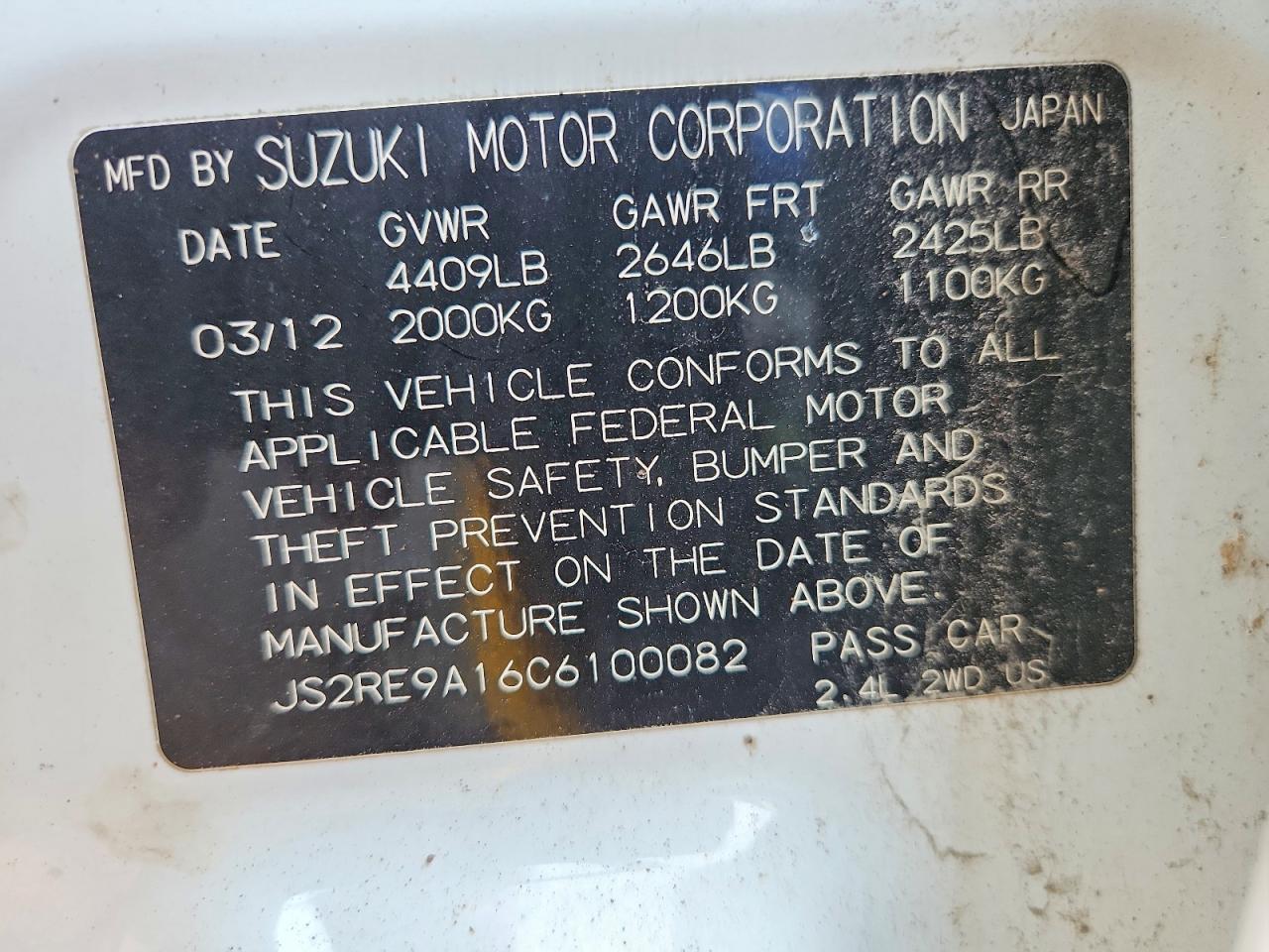 2012 SUZUKI Kizashi