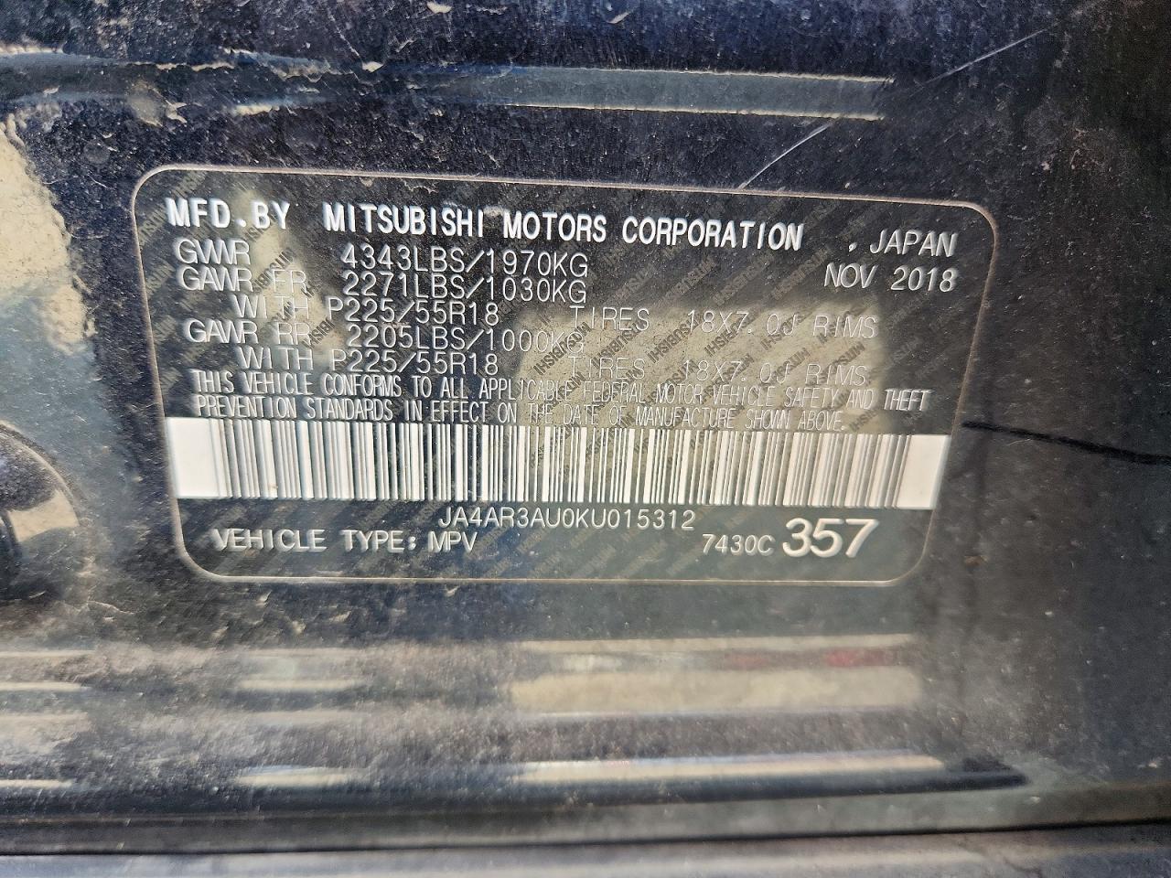 2019 MITSUBISHI Outlander Sport