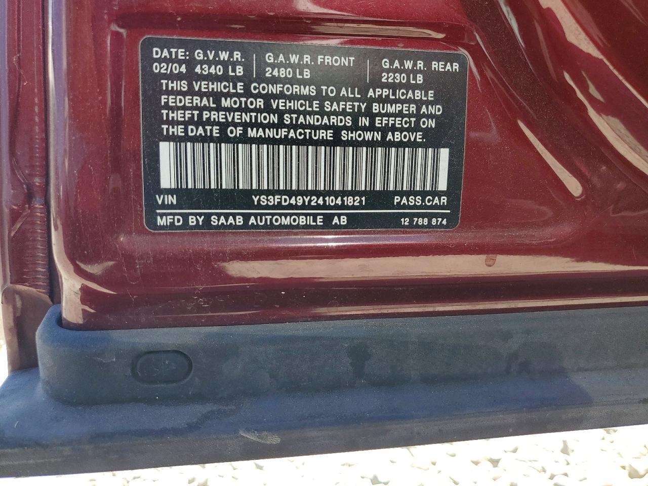 2004 SAAB 9 3