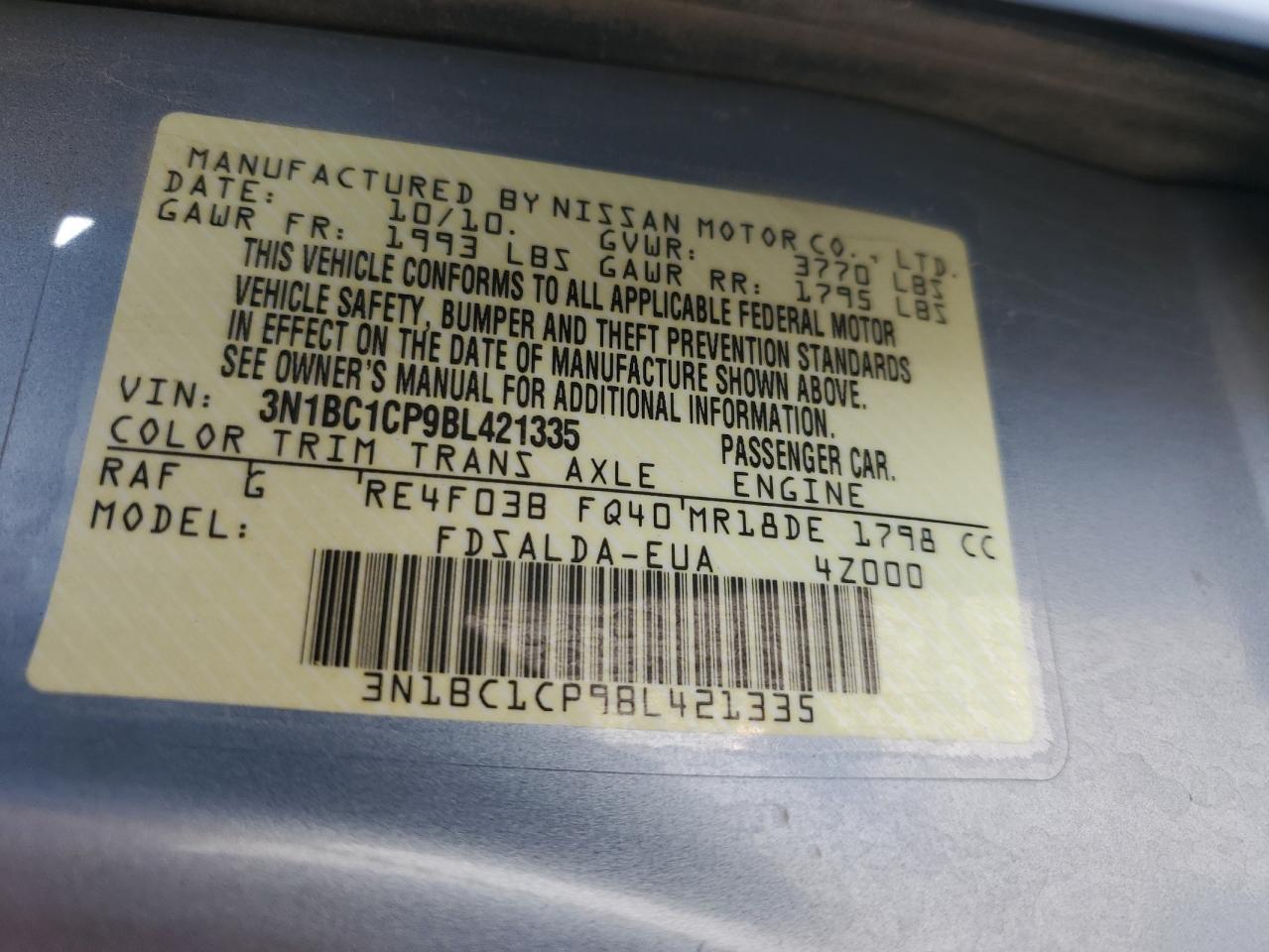 2011 NISSAN VERSA