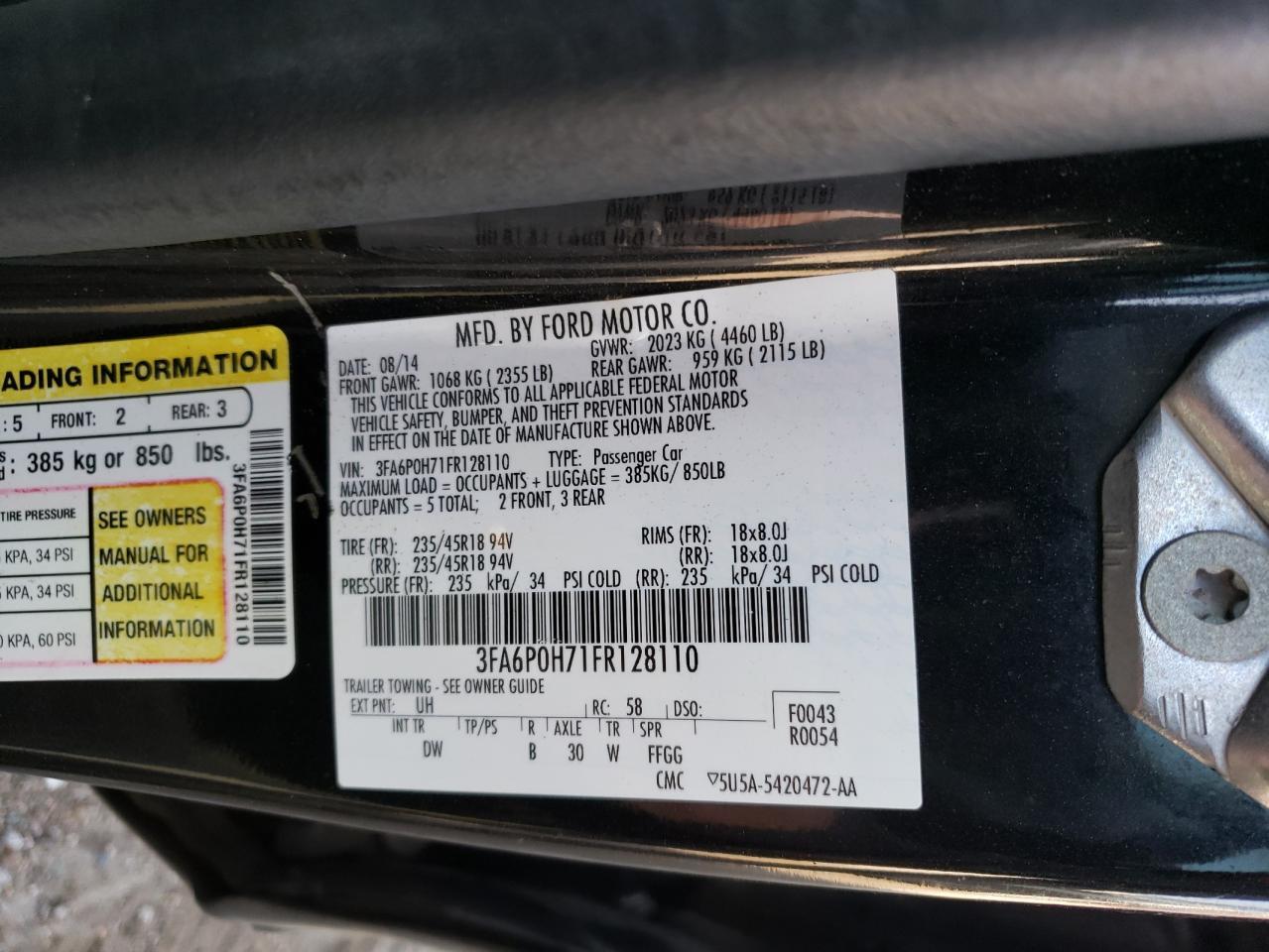 2015 FORD FUSION