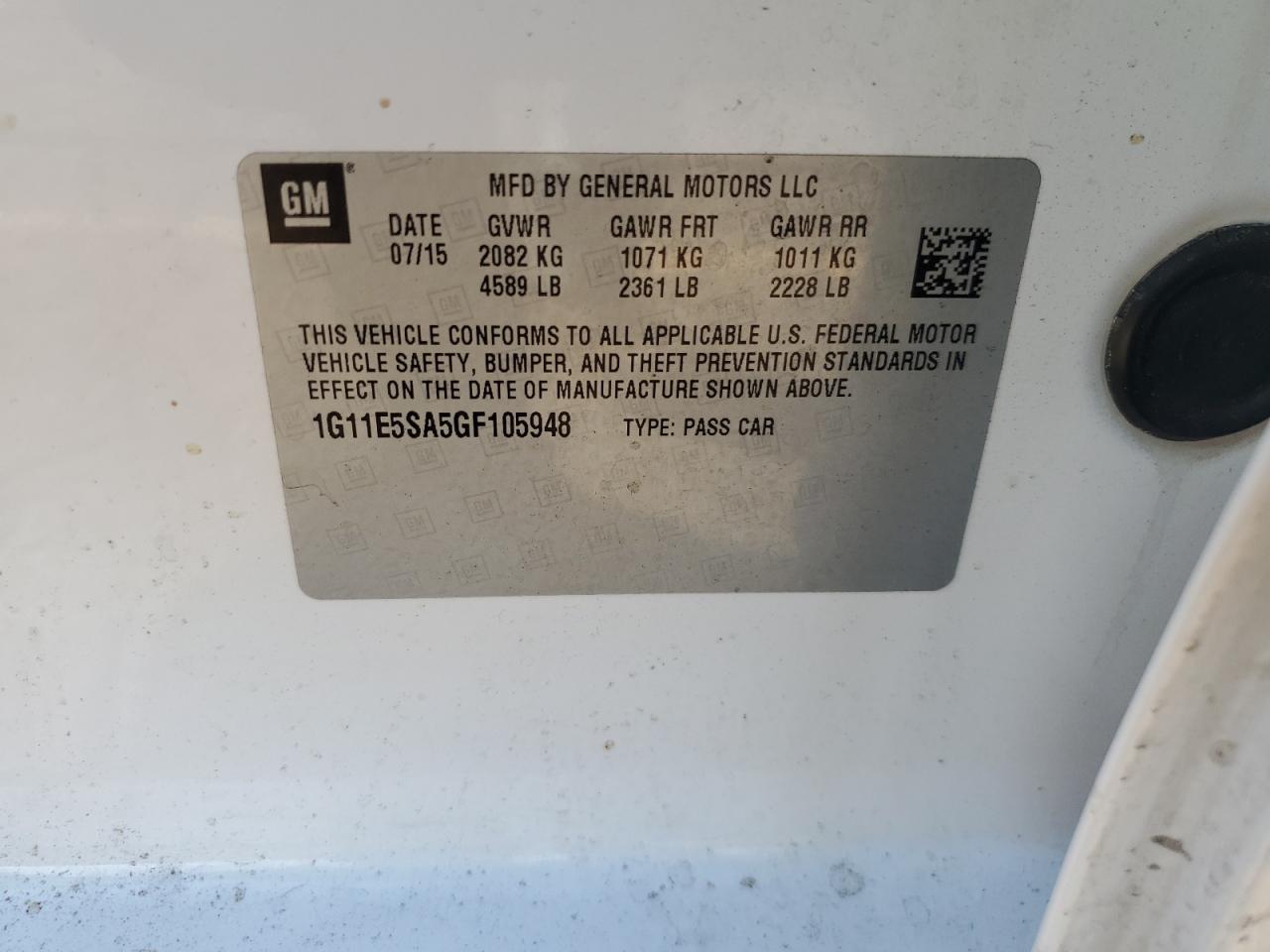 2016 CHEVROLET MALIBU