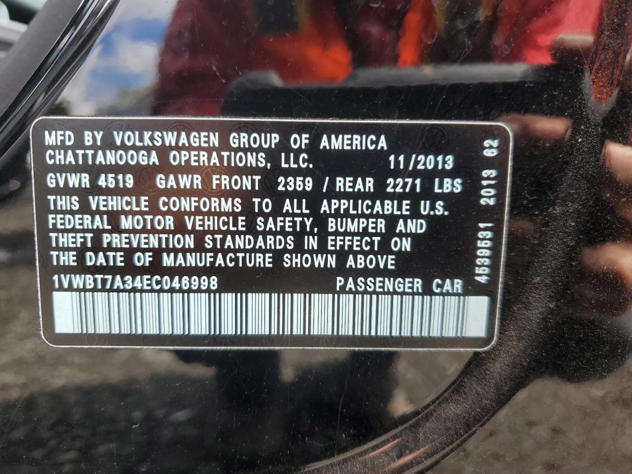 2014 VOLKSWAGEN Passat