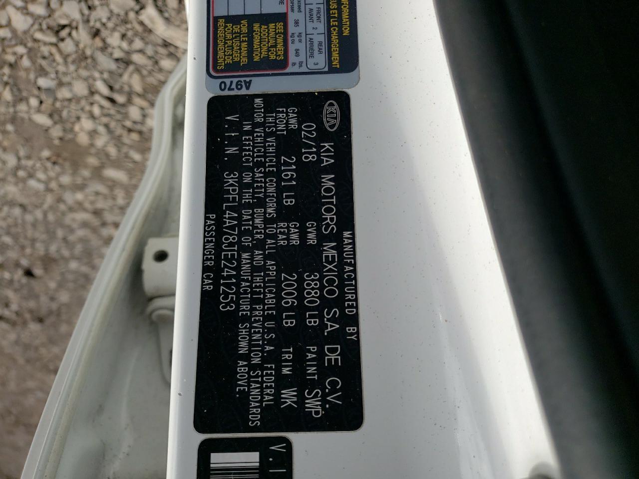 2018 KIA FORTE