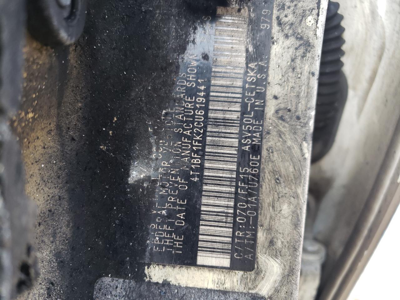 2012 TOYOTA CAMRY