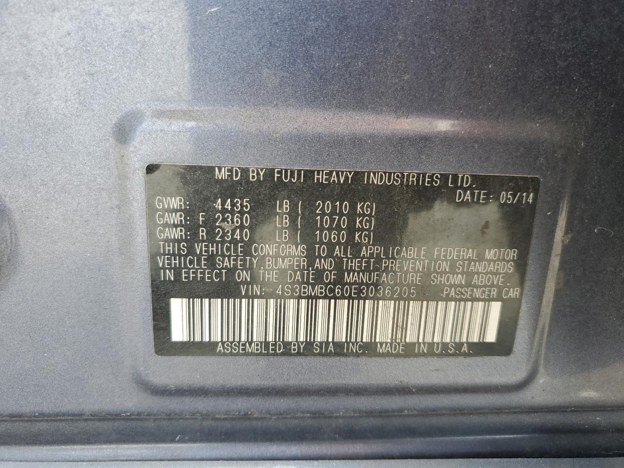 2014 SUBARU Legacy