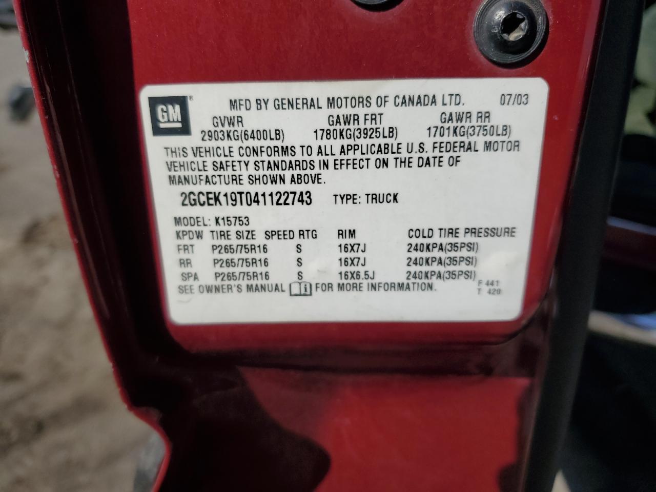 2004 CHEVROLET Silverado
