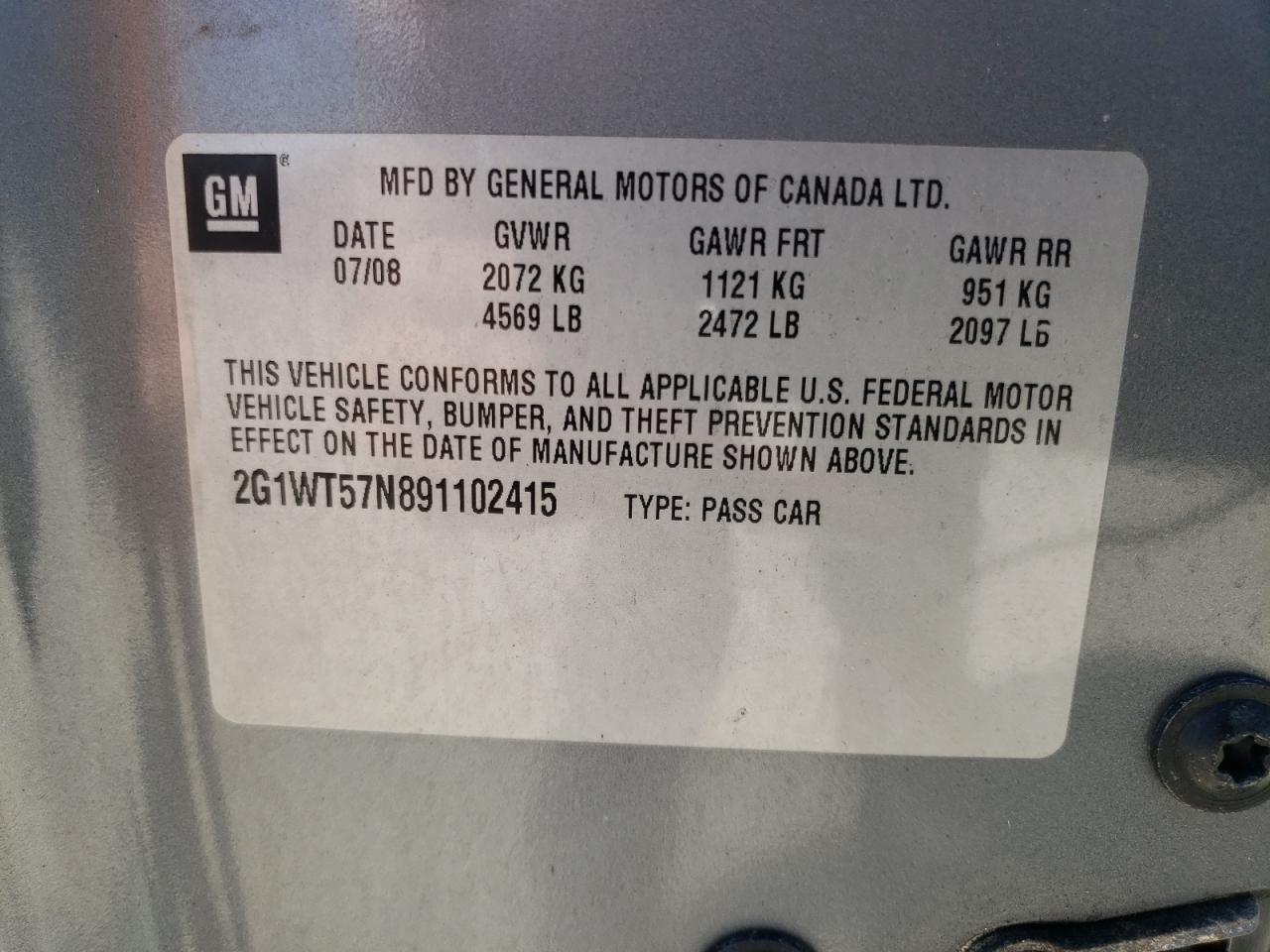 2009 CHEVROLET IMPALA