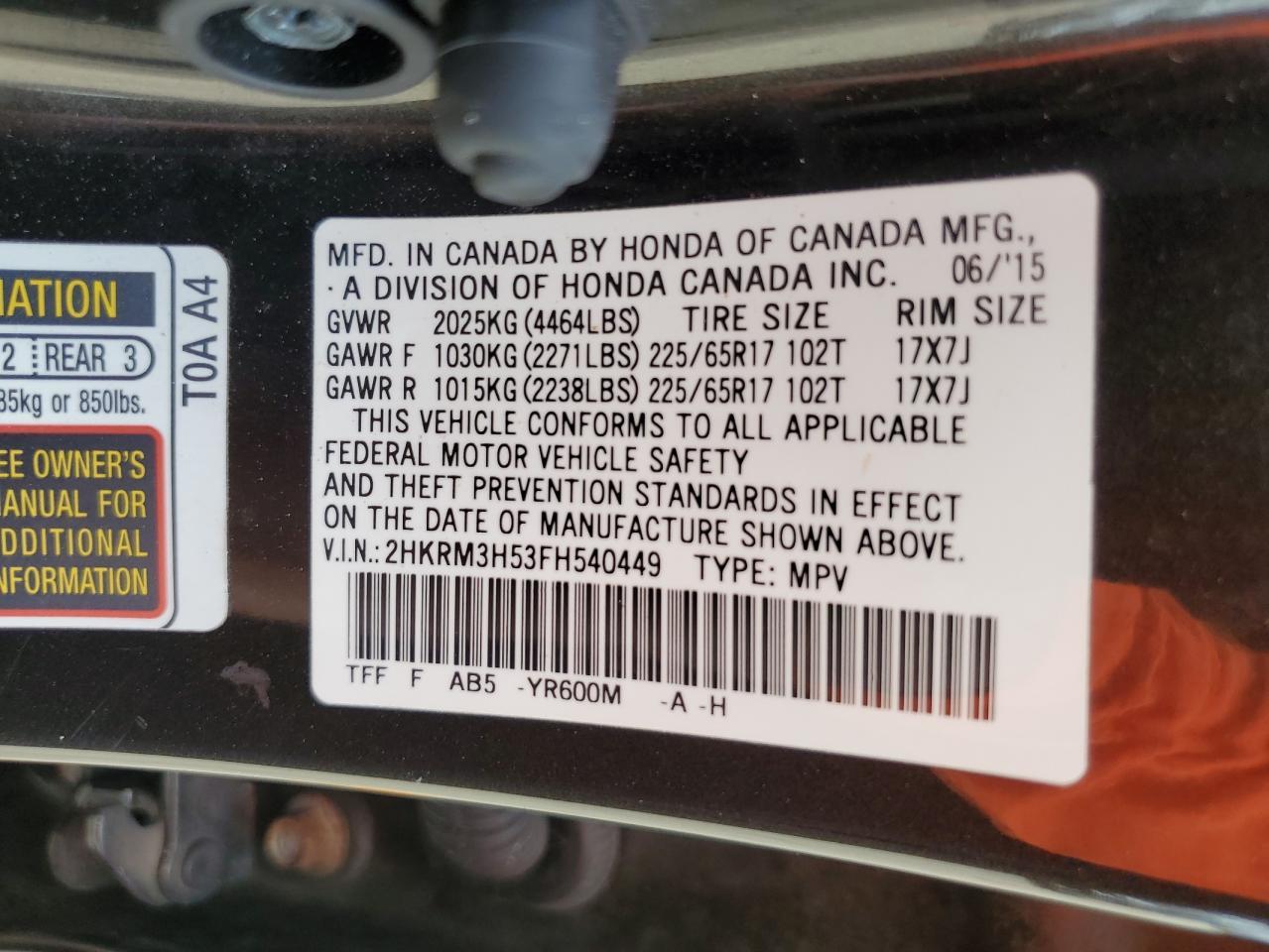 2015 HONDA CR-V