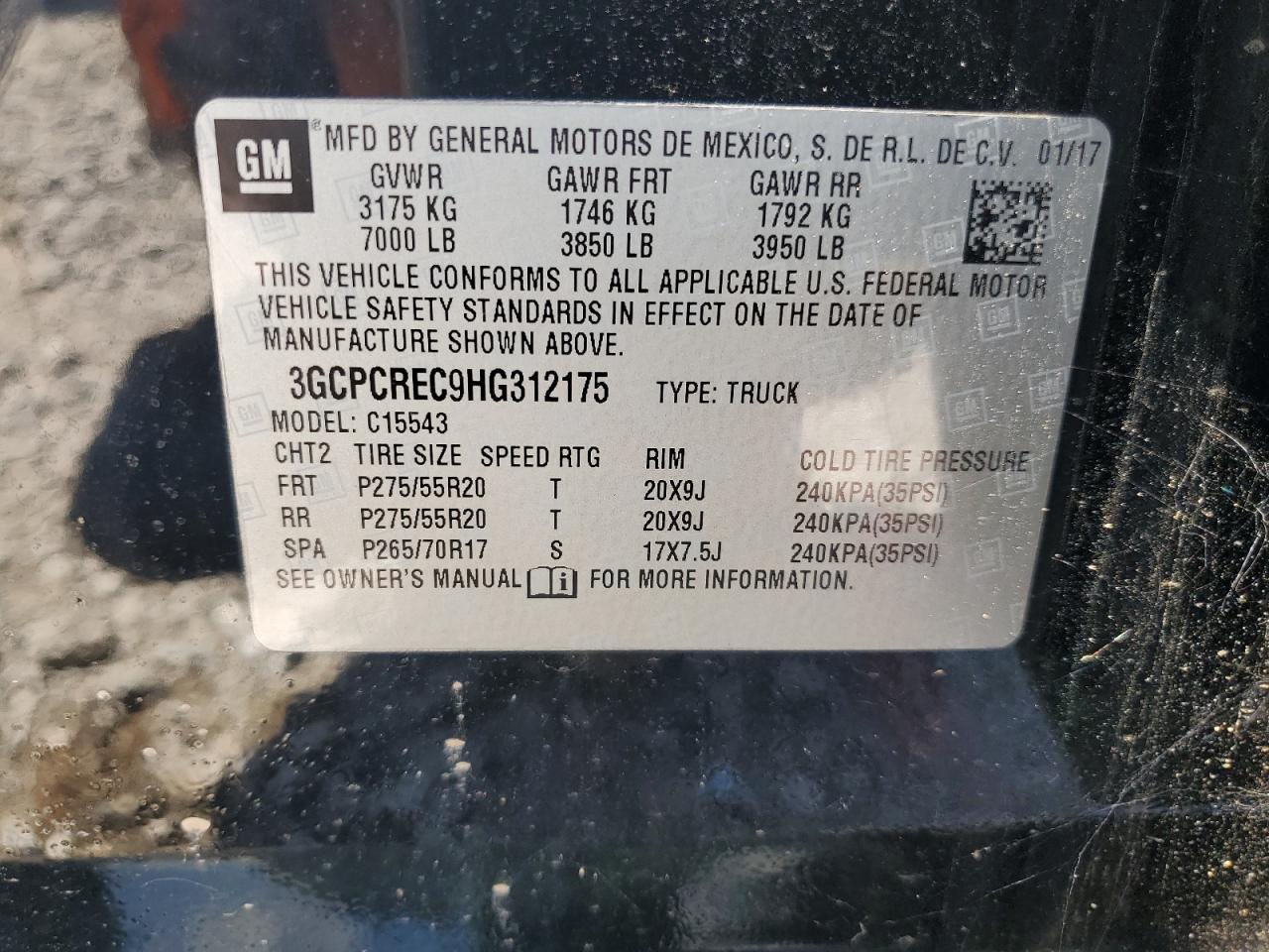 2017 CHEVROLET SILVERADO 1500
