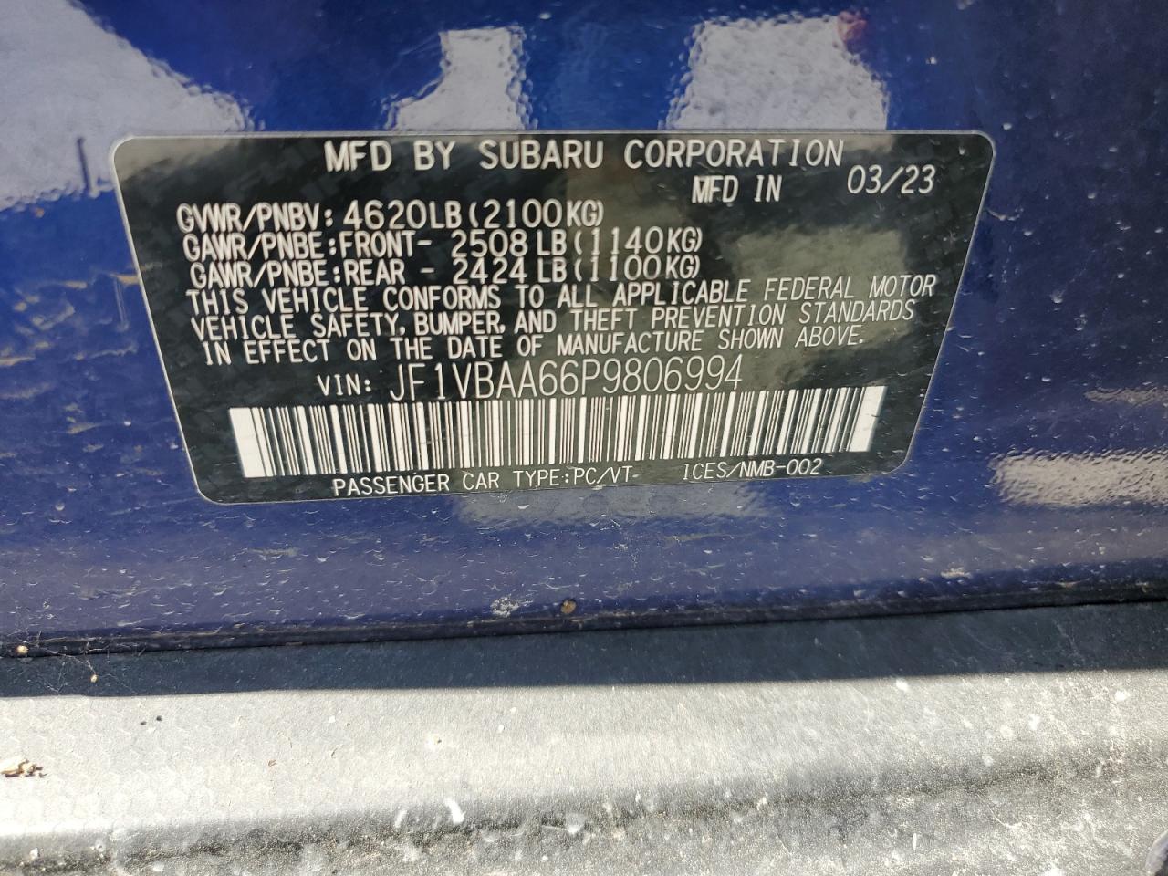 2023 SUBARU WRX