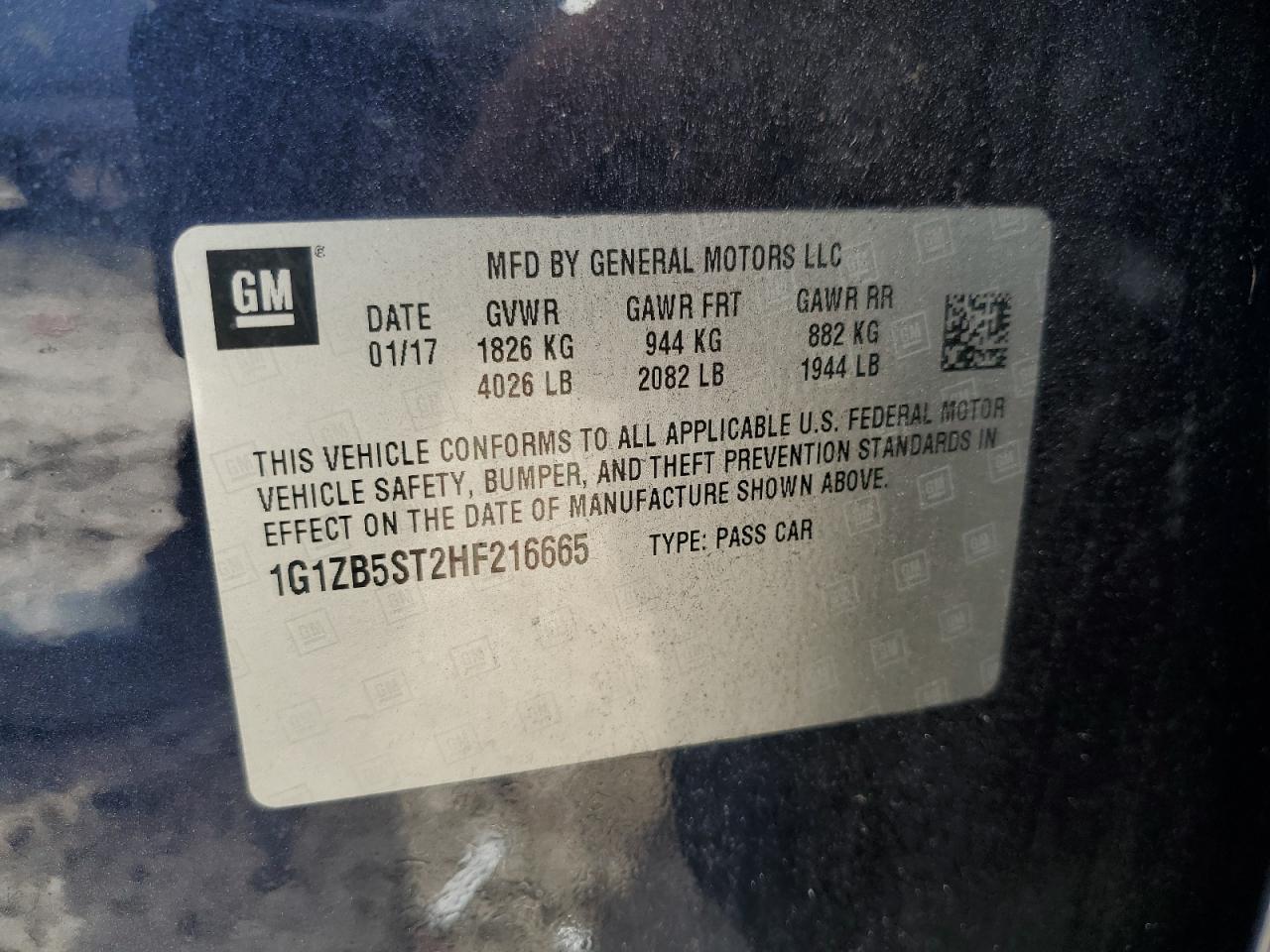 2017 CHEVROLET MALIBU