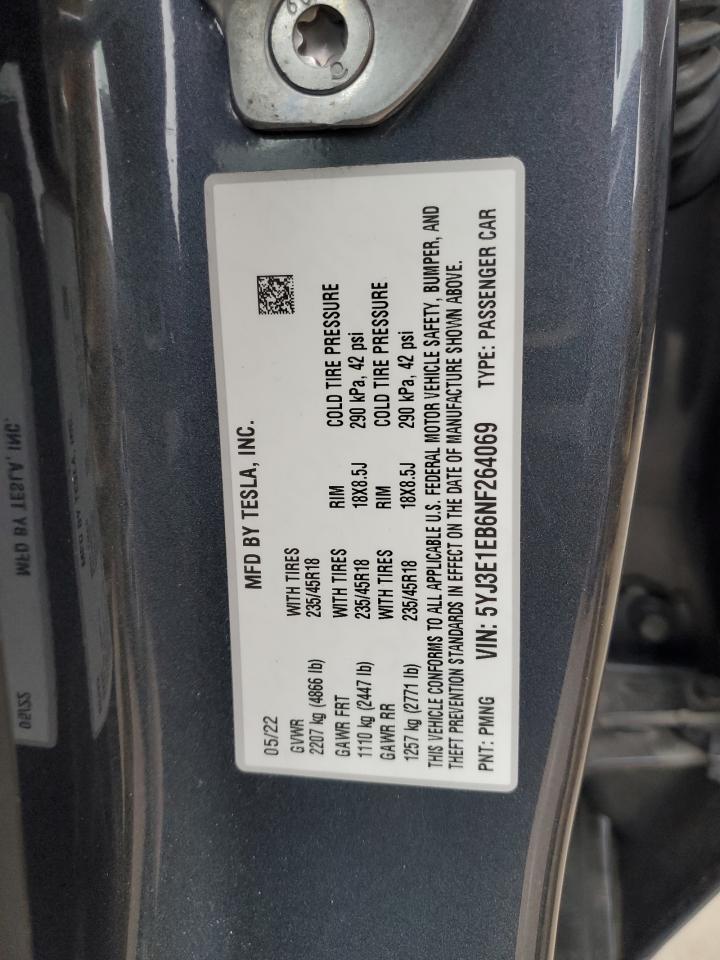 2022 TESLA MODEL 3