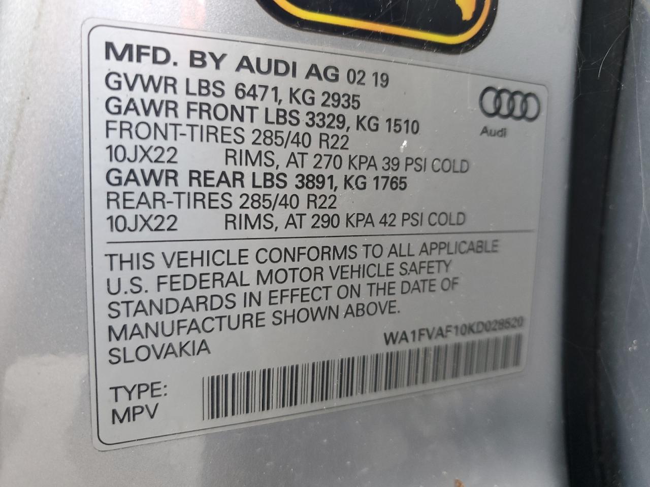 2019 AUDI Q8
