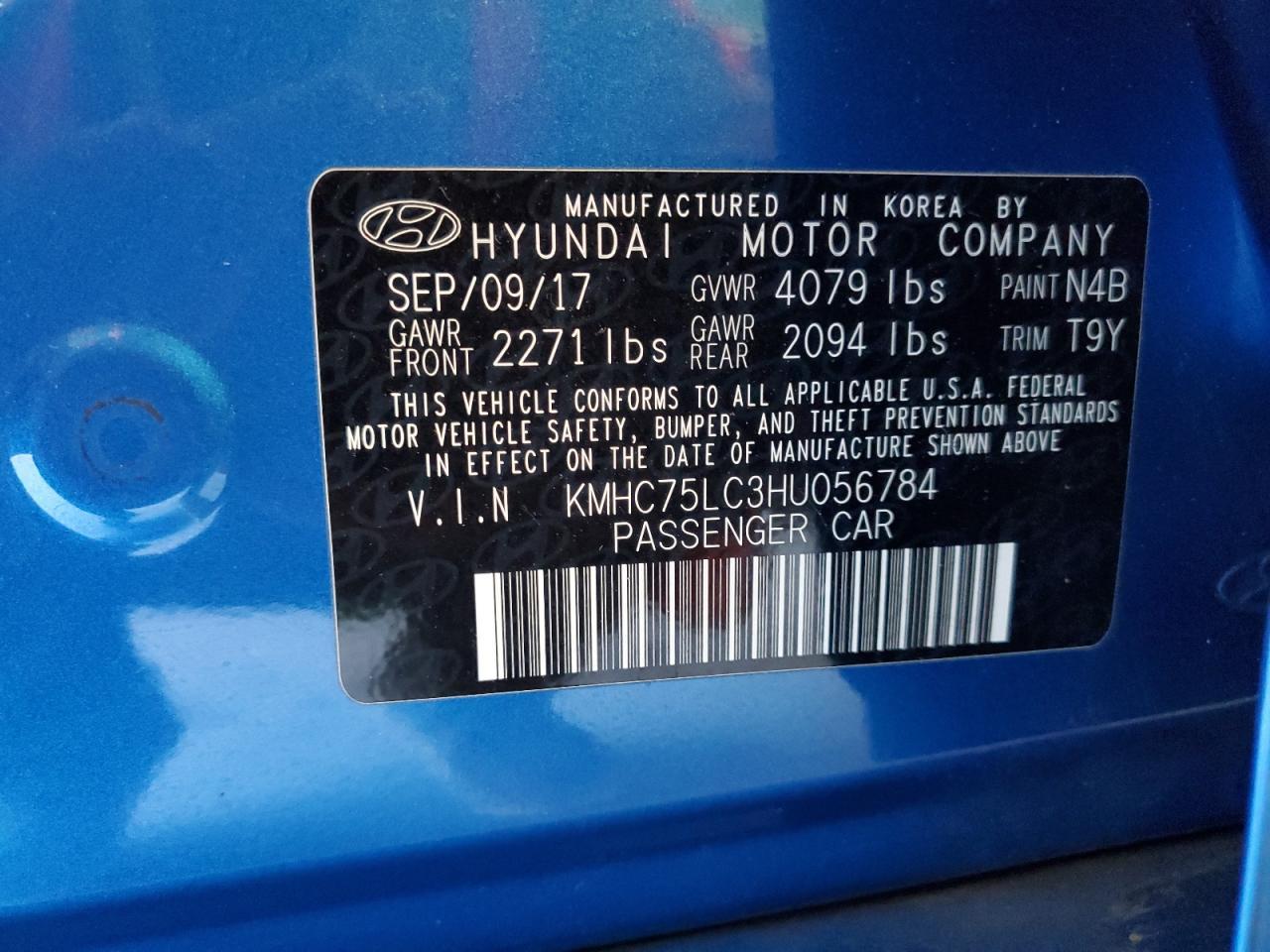 2017 HYUNDAI Ioniq
