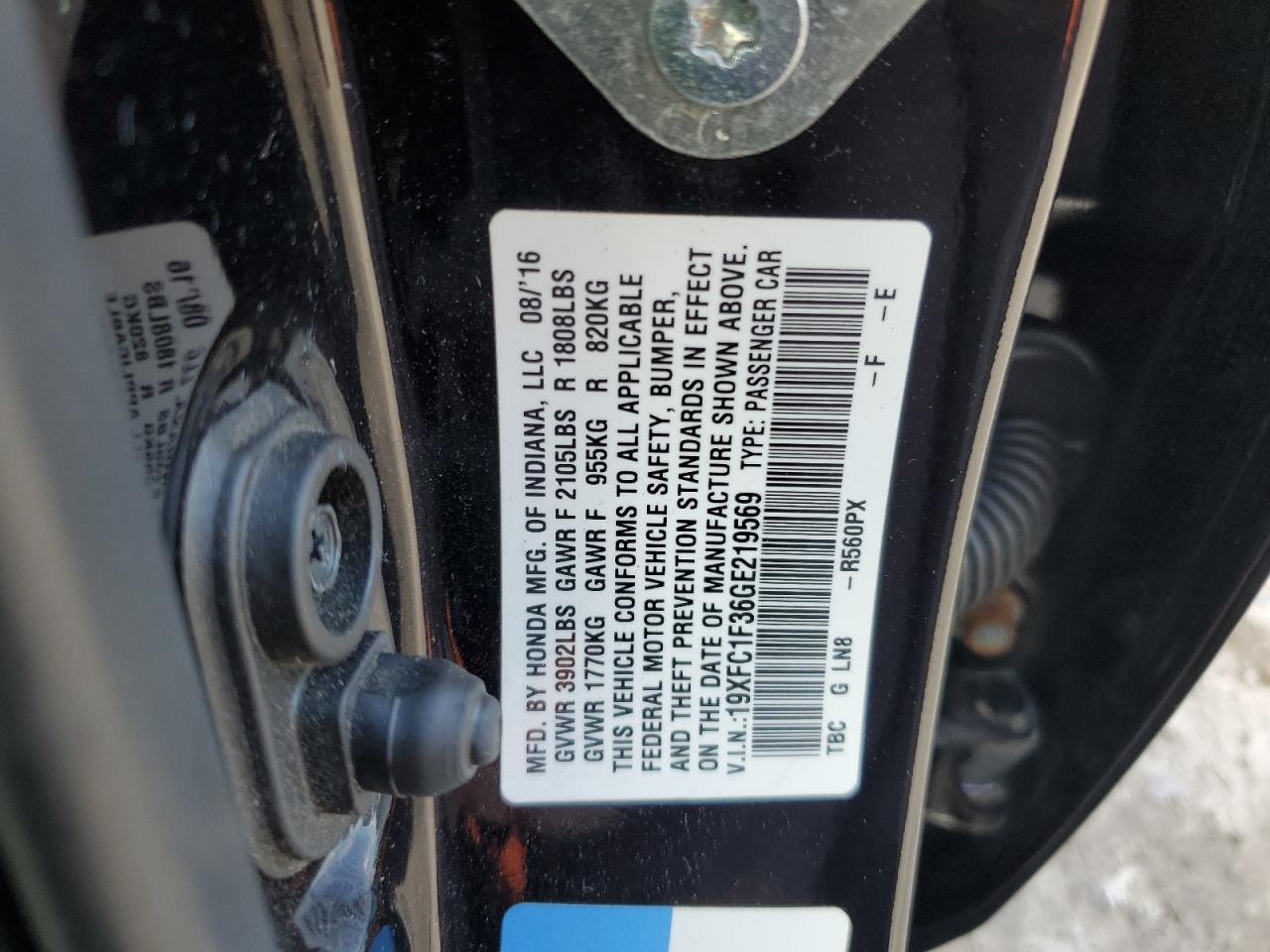 2016 HONDA CIVIC