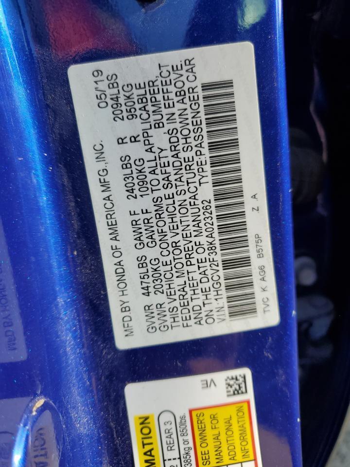 2019 HONDA ACCORD