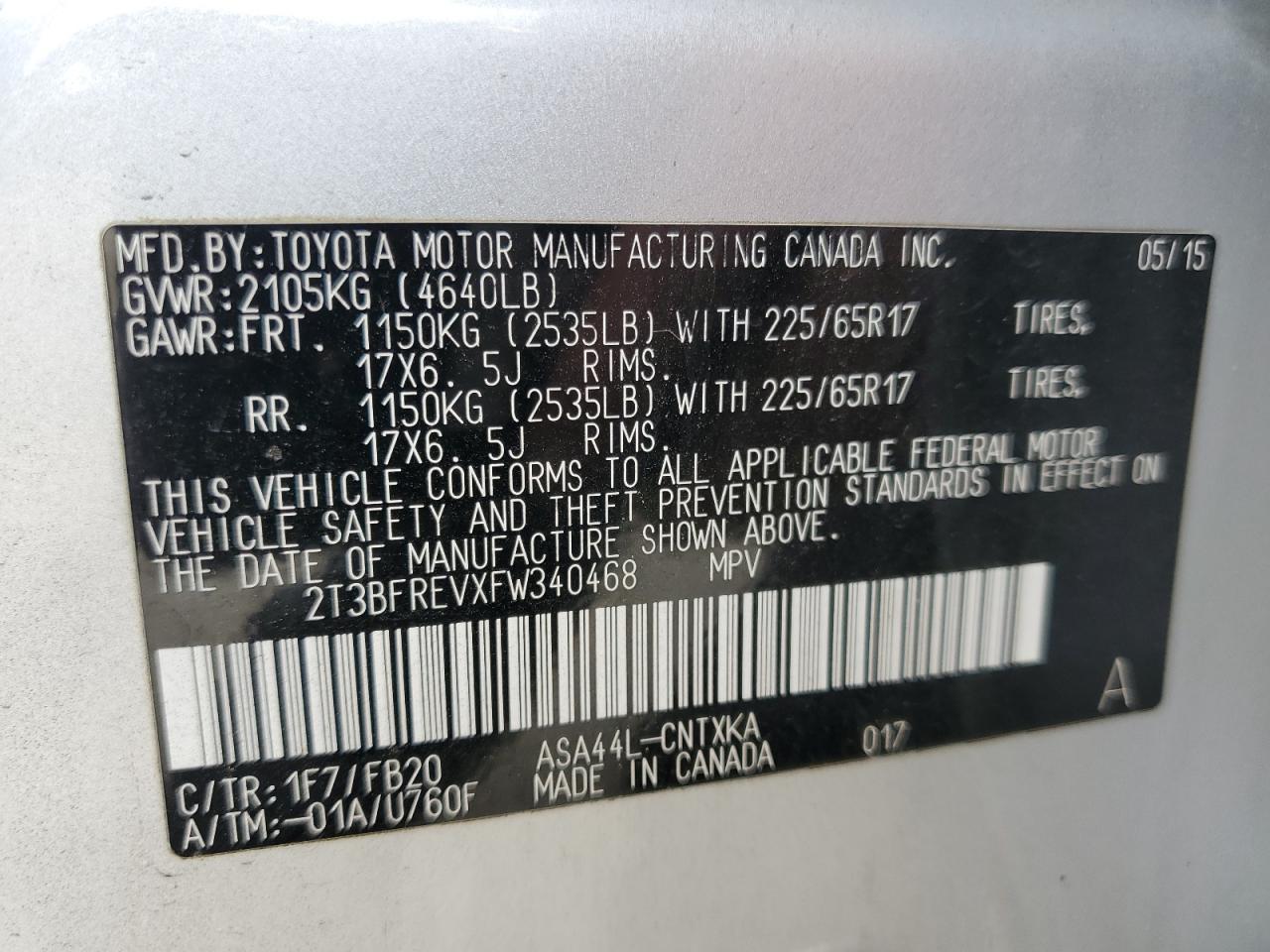 2015 TOYOTA RAV4